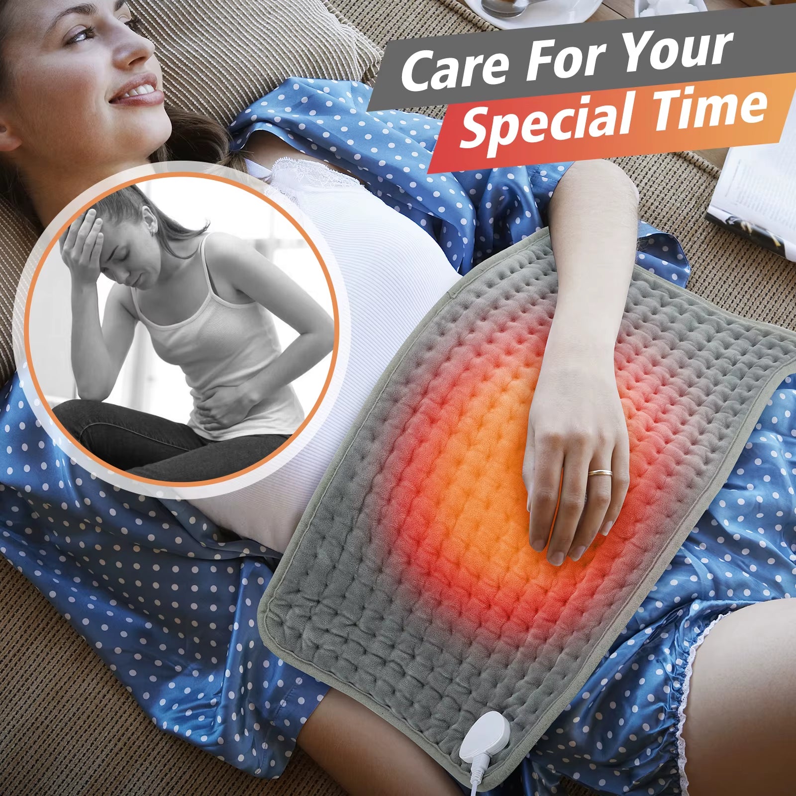 58X29Cm Heating Pad 9 Levels Constant Temperature 4 Modes Timing Hot Blanket Keep Legs Abdomen Hands Body Warming Thermal Mat